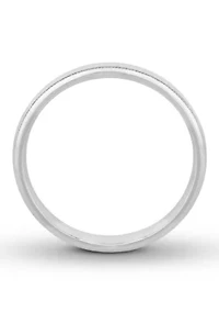 Polished Milgrain 4 Millimeter Wedding Band .925 Sterling Silver