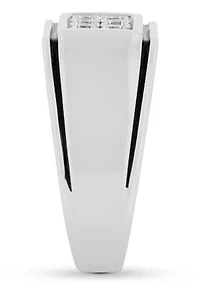 Lab Created Cubic Zirconia Rectangle Cluster Ring .925 Sterling Silver