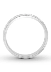 Basketweave Milgrain mm Wedding Band .925 Sterling Silver