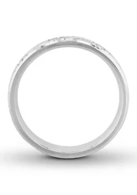 Sun Cross Textured mm Wedding Band .925 Sterling Silver