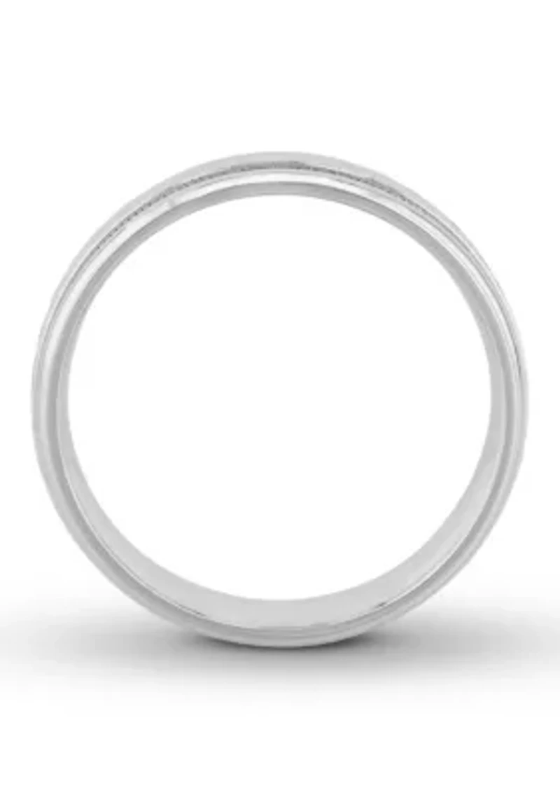 Grooved Milgrain mm Wedding Band .925 Sterling Silver