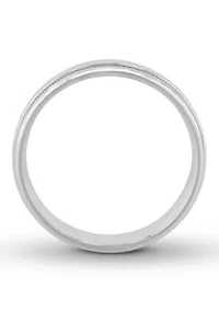 Grooved Milgrain mm Wedding Band .925 Sterling Silver