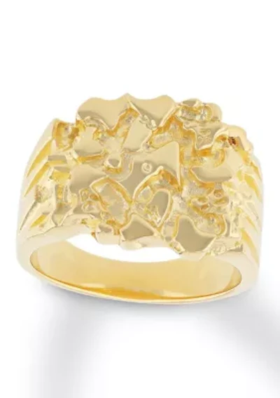 Gold Nugget Ring Plated .925 Sterling Silver