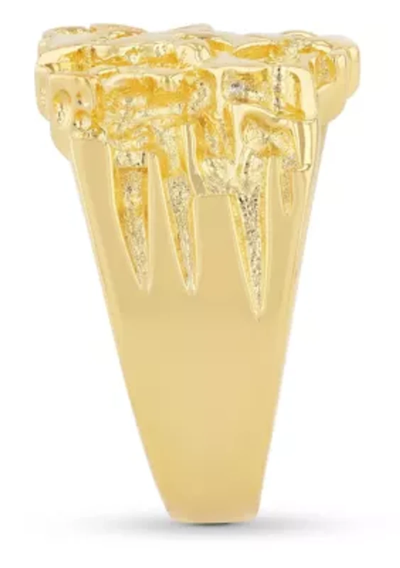 Gold Nugget Ring Plated .925 Sterling Silver
