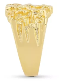 Gold Nugget Ring Plated .925 Sterling Silver