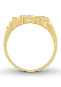 Gold Nugget Ring Plated .925 Sterling Silver