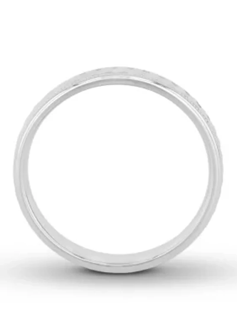 Grooved Milgrain mm Wedding Band .925 Sterling Silver