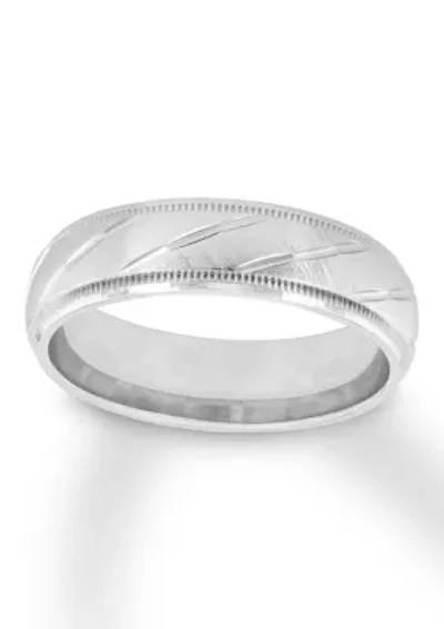 Satin Milgrain 6 mm Wedding Band .925 Sterling Silver
