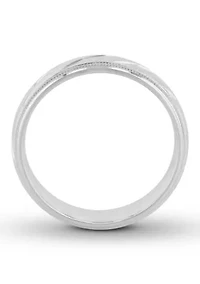 Satin Milgrain 6 mm Wedding Band .925 Sterling Silver
