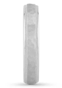 Hammered Milgrain mm Wedding Band .925 Sterling Silver