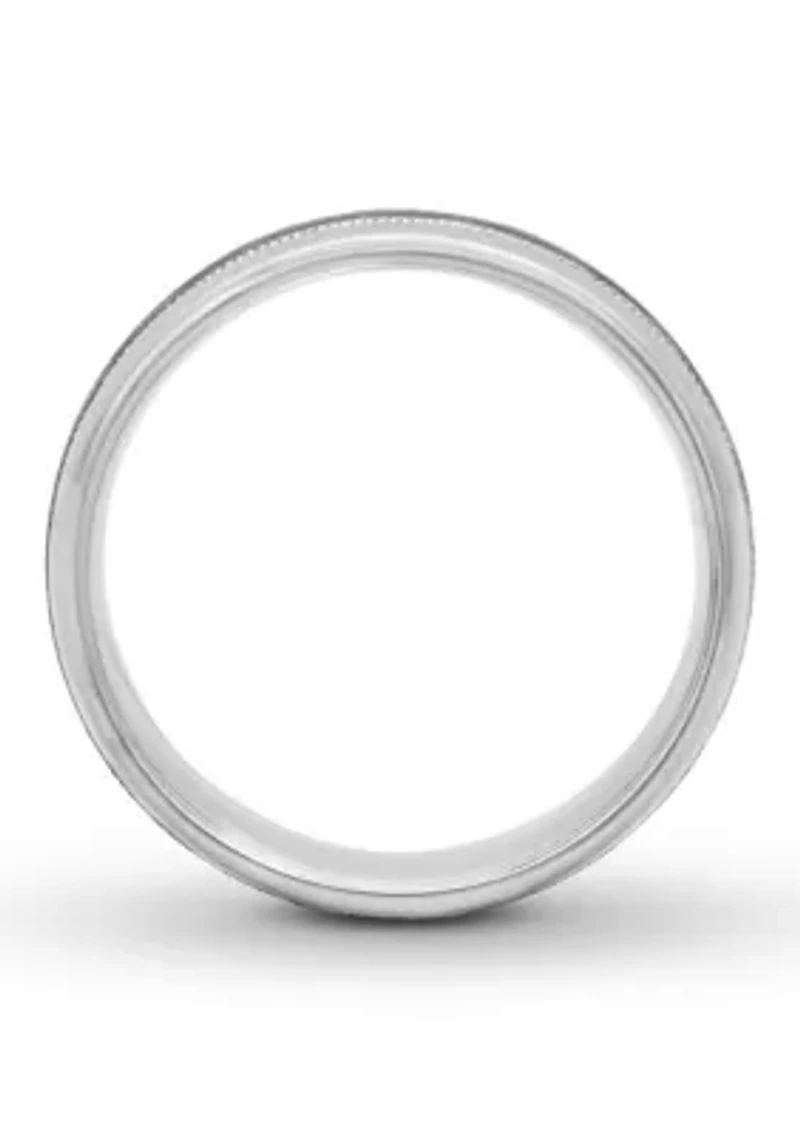 Gunmetal Gray Notched 8 mm Wedding Band .925 Sterling Silver