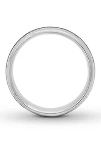 Gunmetal Gray Notched 8 mm Wedding Band .925 Sterling Silver