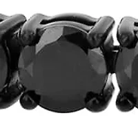 Black Spinel and .925 Sterling Silver 4MM Tennis Bracelet with Oxidized Finish