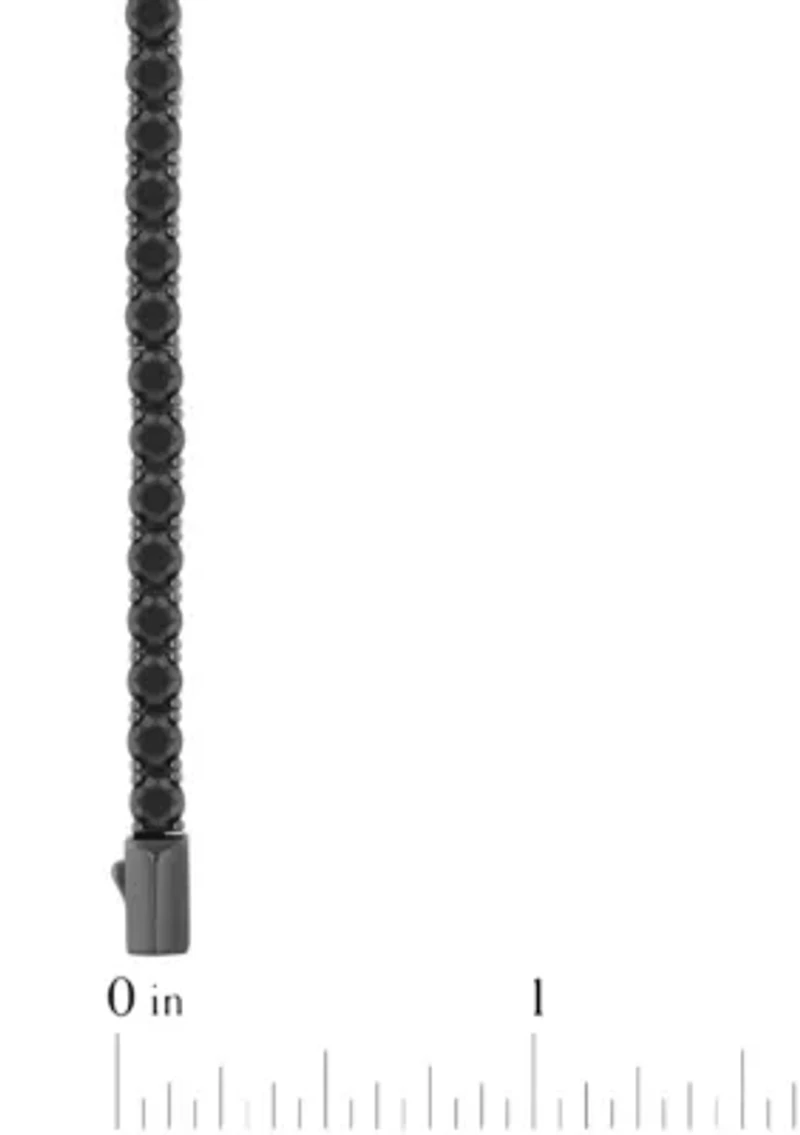 Black Spinel and .925 Sterling Silver 4MM Tennis Bracelet with Oxidized Finish