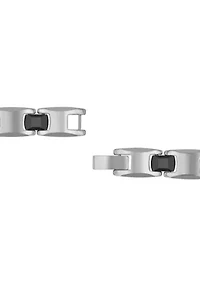 Tungsten and Stainless Steel Bracelet with Black Finish
