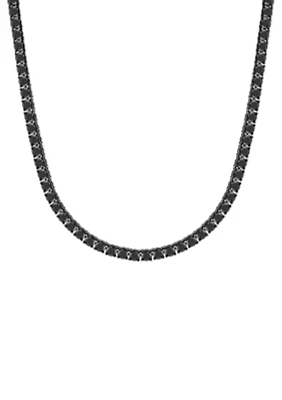 White Topaz and .925 Sterling Silver 4MM Tennis Necklace