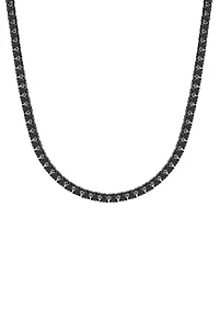 White Topaz and .925 Sterling Silver 4MM Tennis Necklace