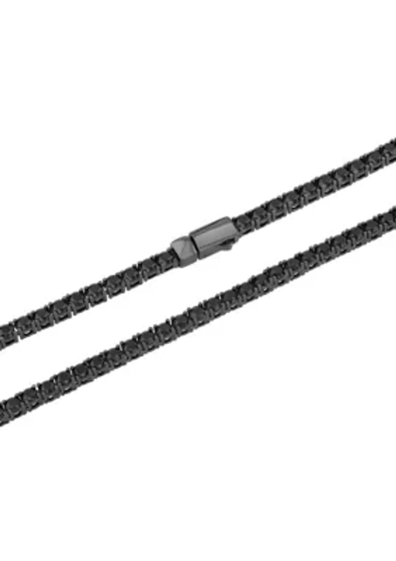 White Topaz and .925 Sterling Silver 4MM Tennis Necklace