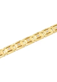 Lab Created 1/4CTW Lab-Grown Diamond Men's Stainless Steel Bracelet with Yellow Finish