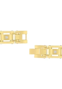 Lab Created 1/4CTW Lab-Grown Diamond Men's Stainless Steel Bracelet with Yellow Finish