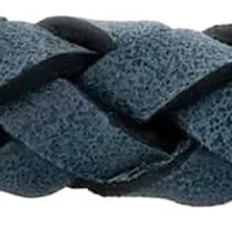 Men's Stainless Steel and Grey Leather Braid Bracelet with Fancy Clasp