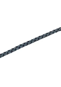 Men's Stainless Steel and Grey Leather Braid Bracelet with Fancy Clasp