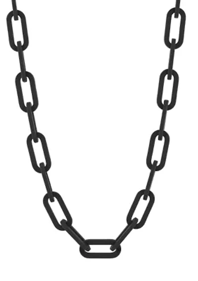 Men's Stainless Steel Yellow Finish Paper Clip 20" Chain