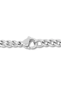 Lab Created .07 Lab Grown Diamond Accent Men's Stainless Steel Cross Pendant