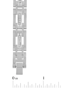 Lab Created 1/2CTW Lab Grown Diamond Men's Stainless Steel 8.5" Link Bracelet