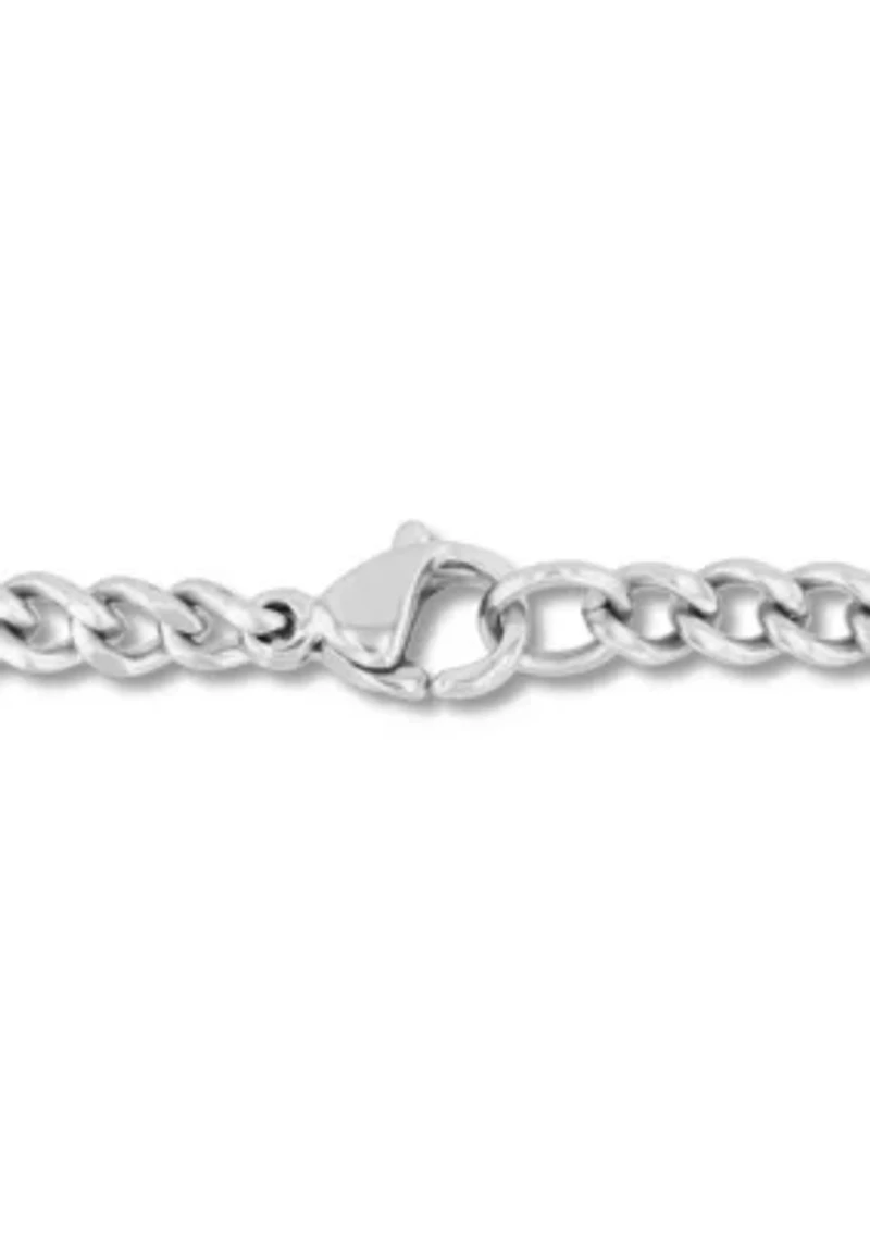 Lab Created 1CTW Lab Grown Diamond Men's Stainless Steel Cross Pendant