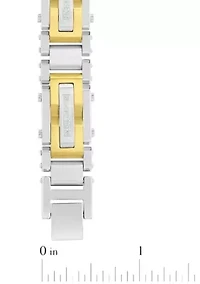 Lab Created 3/8CTW Lab Grown Diamond Men's Stainless Steel White and Yellow Two Tone Finish Link Bracelet