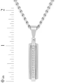 Lab Created .12CTW Lab Grown Diamond Stainless Steel Pendant