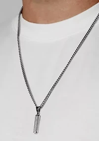 Lab Created .12CTW Lab Grown Diamond Stainless Steel Pendant