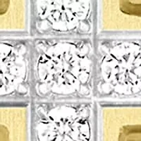 Lab Created .10CTW Men's Stainless Steel Lab Grown Diamond with Yellow Finish Cross Pendant