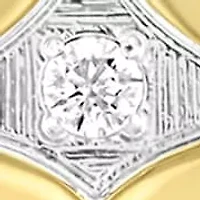 Lab Created .10CTW Men's Stainless Steel Lab Grown Diamond with Yellow Finish Anchor Pendant