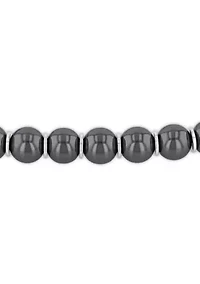 Gray Hematite Bead and .925 Sterling Silver Bolo Bracelet