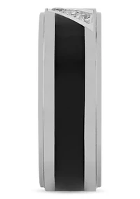 0.10 c.t.t.w Diamond 8mm Band in Tungsten and Black Resin