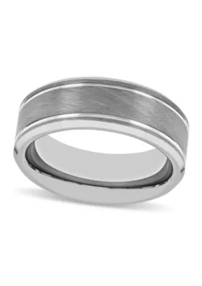 Grooved 8mm Band in Tungsten
