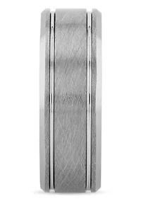 Grooved 8mm Band in Tungsten