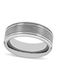 Grooved 8mm Band in Tungsten