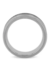 Gear Pattern 8mm Band in Two-tone Tungsten