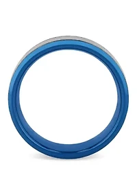Frozen Satin Center 8mm Band in Two-tone Tungsten