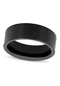 Brushed Center 8mm Band in Black Tungsten