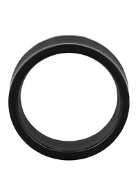 Brushed Center 8mm Band in Black Tungsten