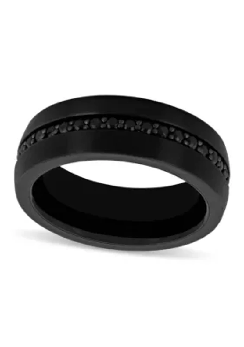 Black Sapphire Eternity 8mm Band in Black Tungsten