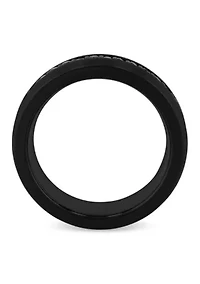 Black Sapphire Eternity 8mm Band in Black Tungsten