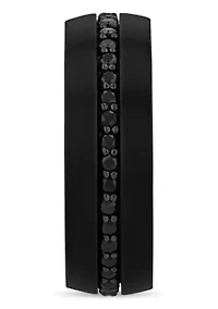 Black Sapphire Eternity 8mm Band in Black Tungsten