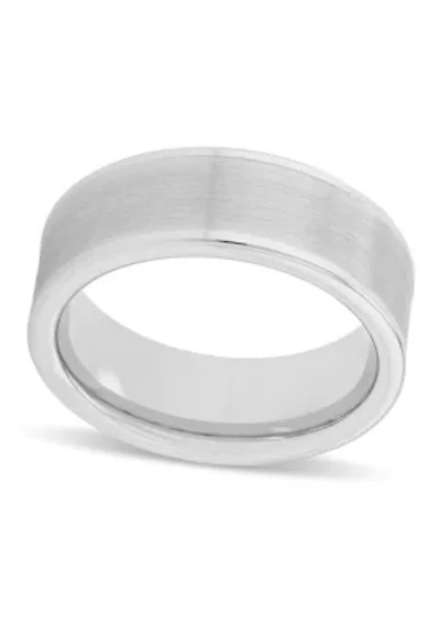 Brushed Center 8mm band in Tungsten