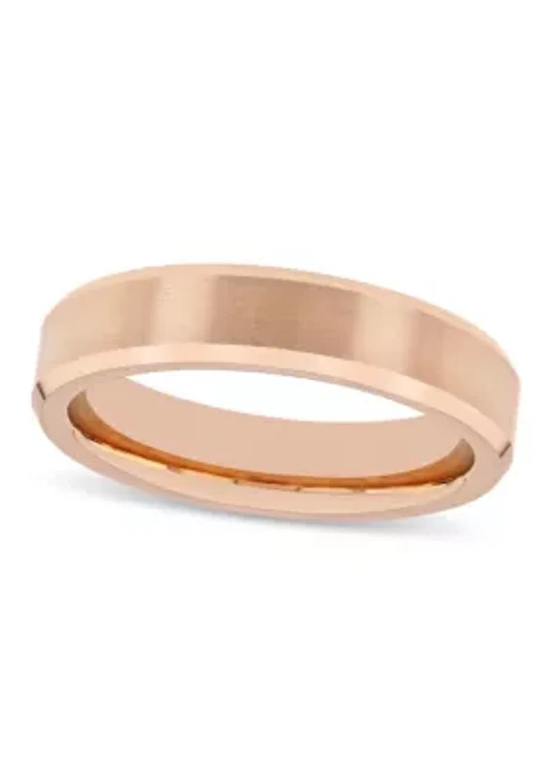 Beveled 5mm band in Rose Tungsten