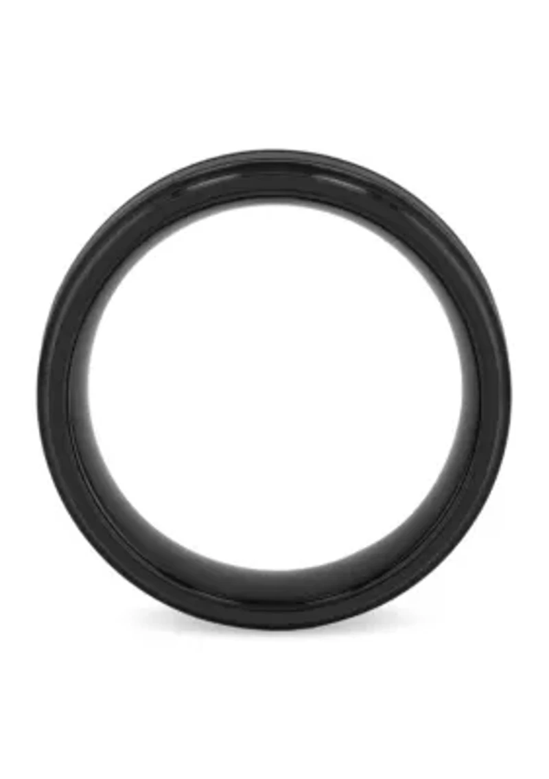 Grooved 9mm Band in Black Tungsten